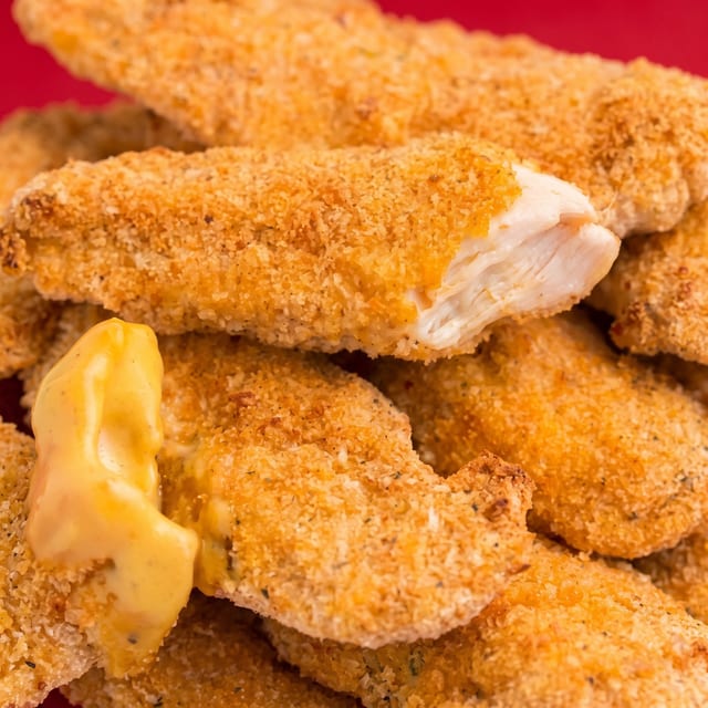 Kids Chicken Tenders with French Fries.